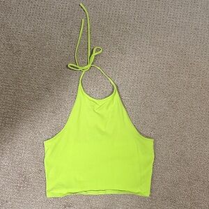 H&M Neon Lime Halter Crop Top